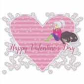 恋をしている女の子 シール (正面)