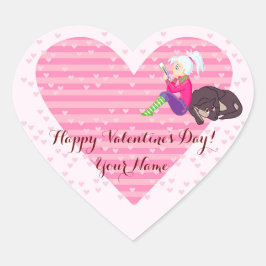 恋をしている女の子 ハートシール