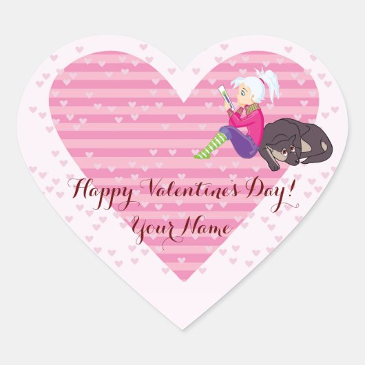 恋をしている女の子 ハートシール (正面)