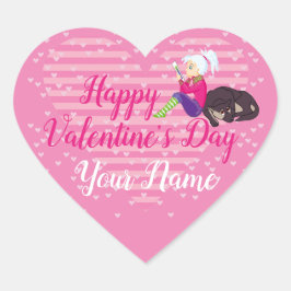 恋をしている女の子 ハートシール