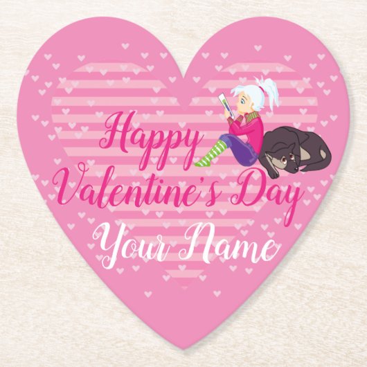 恋をしている女の子 ペーパーコースター (正面)