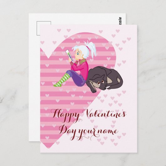 恋をしている女の子 ポストカード (正面/裏面)