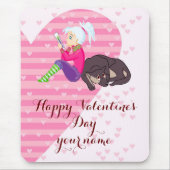 恋をしている女の子 マウスパッド (正面)