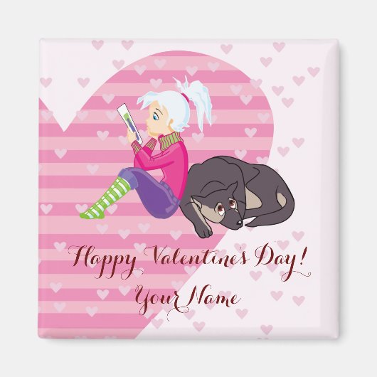 恋をしている女の子 マグネット (正面)