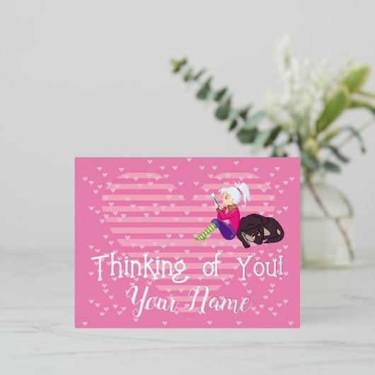 恋をしている女の子 箔シーズンポストカード (立ち正面)