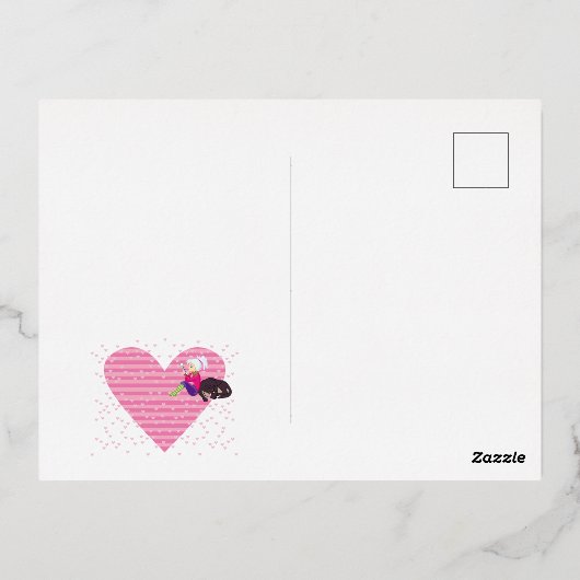 恋をしている女の子 箔シーズンポストカード (裏面)