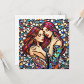 恋をする女性 | ロマンチックな抱擁 カード (正面/裏面インサイチュ)