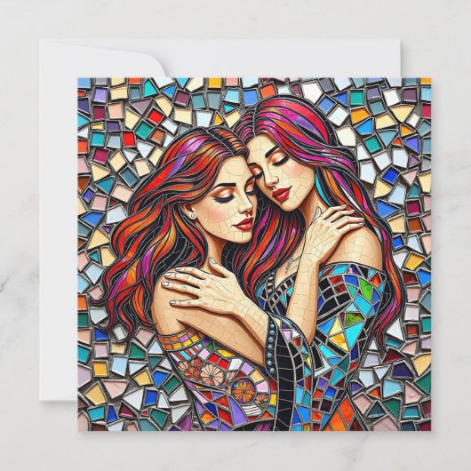 恋をする女性 | ロマンチックな抱擁 カード (正面)