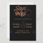 恋を色彩で表現したフラットなSave The Dateカード セーブザデート (裏面)