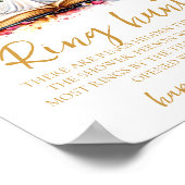 恋イン開花ブライダルシャワーリングや輪狩りゲームサイン ポスター (角)