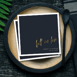 恋エレガント秋 |金ゴールドス結婚クリプト スタンダードカクテルナプキン