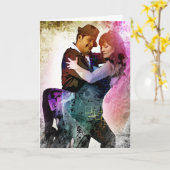 恋カラフルの夫婦タンゴダンサー カード (黄色い花)