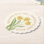 恋シンプルの花が咲く黄色い野花 ペーパーコースター (アングル)