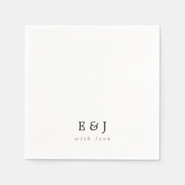 恋シンプル夫婦エレガントモノグラ結婚ム スタンダードカクテルナプキン