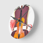 恋ハクナマタタバレンタイン ラウンド壁時計 (傾斜)