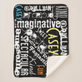 恋パーソナライズされたの名と言葉 シェルパブランケット (正面)