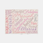 恋パーソナライズされたの名と言葉 フリースブランケット (正面(横))