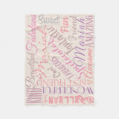 恋パーソナライズされたの名と言葉 フリースブランケット (正面)