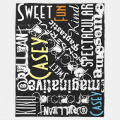 恋パーソナライズされたの名と言葉 フリースブランケット (正面)