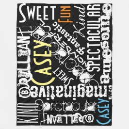 恋パーソナライズされたの名と言葉 フリースブランケット