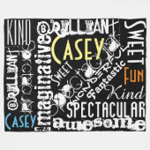 恋パーソナライズされたの名と言葉 フリースブランケット (正面(横))