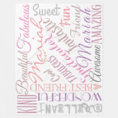 恋パーソナライズされたの名と言葉 フリースブランケット (正面)