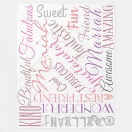 恋パーソナライズされたの名と言葉 フリースブランケット