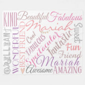 恋パーソナライズされたの名と言葉 フリースブランケット (正面(横))