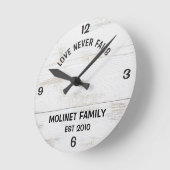 恋パーソナライズされたは絶えぬ素朴時 ラウンド壁時計 (傾斜)