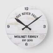 恋パーソナライズされたは絶えぬ素朴時 ラウンド壁時計 (正面)