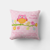 『恋パーソナライズされた鳥とフクロウ』枕 クッション (正面)