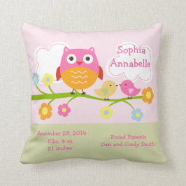 『恋パーソナライズされた鳥とフクロウ』枕 クッション