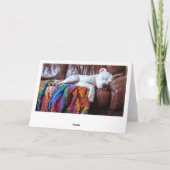 恋ピットブル犬がソファで寝る サンキューカード (裏面)