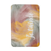 恋フランスの秋の水色の渦巻き絵を描き バスマット (正面縦)