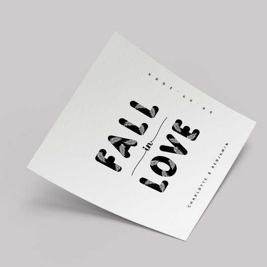 恋モダン秋 |ブラック&ホワイト結婚ズ スタンダードカクテルナプキン