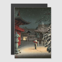 恋一 – 根津神社の雪の磁気カード