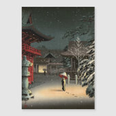 恋一 – 根津神社の雪の磁気カード (正面)