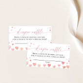 恋人おむつラッフルカード |女の子の赤ちゃんシャワー エンクロージャーカード