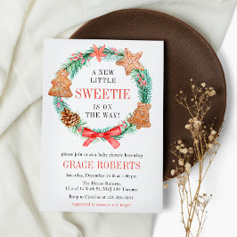 恋人がクッキーのクリスマスベビーシャワーを途中にある 招待状