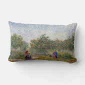 恋人が付いているMontmarteのフィンセント・ファン・ゴッホの庭 ランバークッション (裏面)