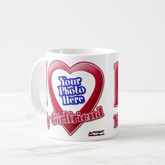恋人が好き – 写真のTシャツ コーヒーマグカップ (正面左)