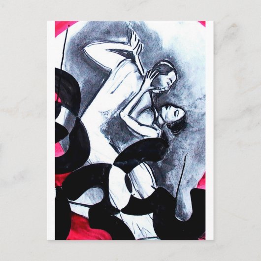 恋人たちが時間の中で踊る ポストカード (正面)