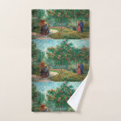 恋人たちのいるモンマルトルの庭のゴッホ バスタオルセット (ハンドタオル)
