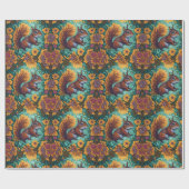 恋人たちのかわいいリス柄 ラッピングペーパー (フラット)