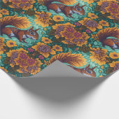 恋人たちのかわいいリス柄 ラッピングペーパー (角)