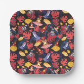 恋人たちのカエルのパターン ペーパープレート (正面)