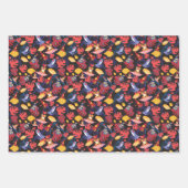 恋人たちのカエルのパターン ラッピングペーパーシート (正面2)