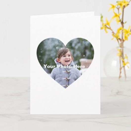 恋人たちのハート型写真 カード (黄色い花)