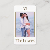 恋人たちの写真タロットカード | ゴールドQRコードRSVP エンクロージャーカード (裏面)