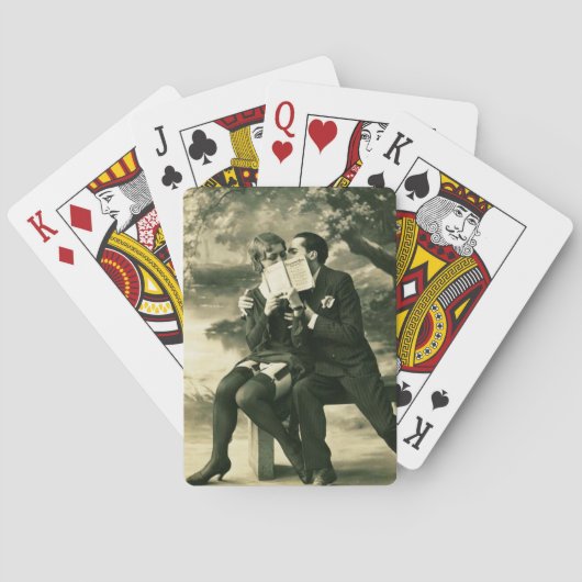 恋人たちの秘密セクシーなヴィンテージピンアップカップルラブ トランプ (裏面)